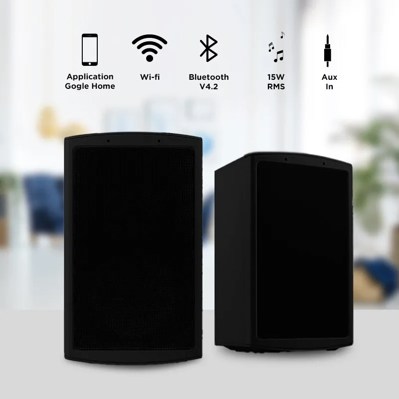 Pack de 2 Enceintes Wifi BLuetooth Multiroom noires MR50 BLACK x2 de Blaupunkt - miniature 2 - Zenkaa