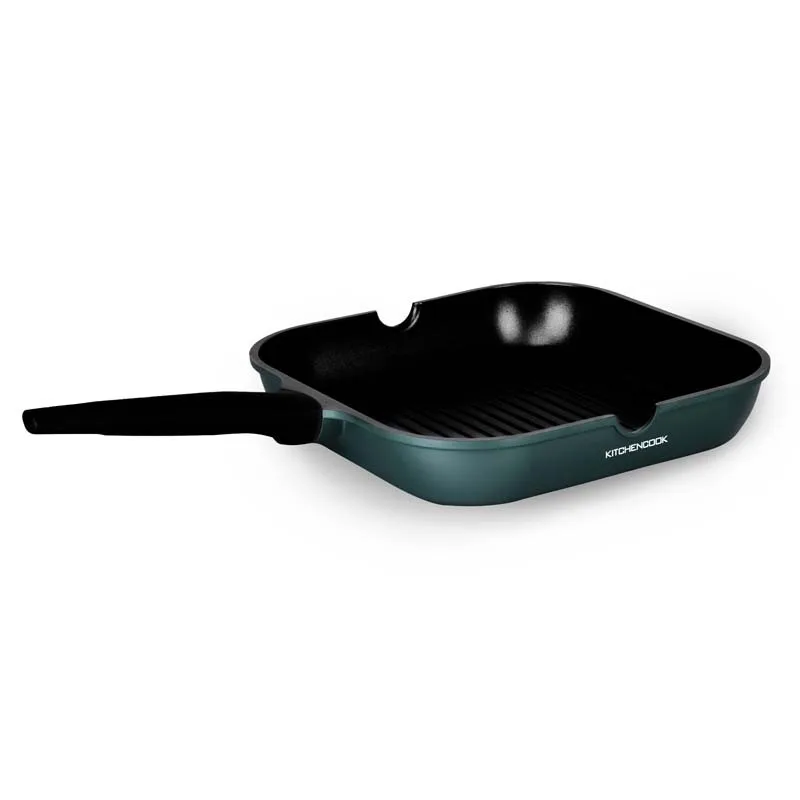 Grill fonte d'aluminium anti adhésif 28cm TFI TERRA Kitchencook - miniature 3 - Zenkaa