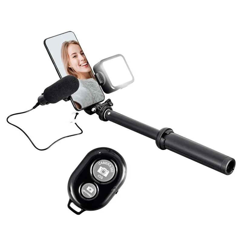 Trépied vlog et livestream avec LED et microphone VLOG 100 Wi Light - miniature 5 - Zenkaa