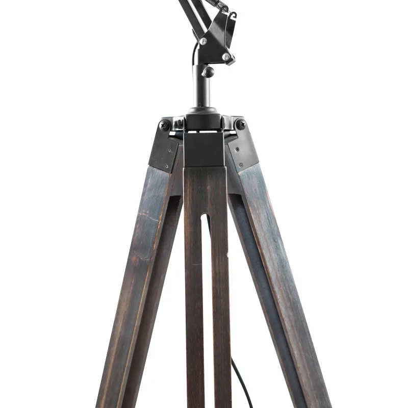 Gasoline - OFFICE Vielli - Lampadaire décoratif - Bois et métal - Pied 170 cm - Abat-jour 20 cm - miniature 7 - Zenkaa
