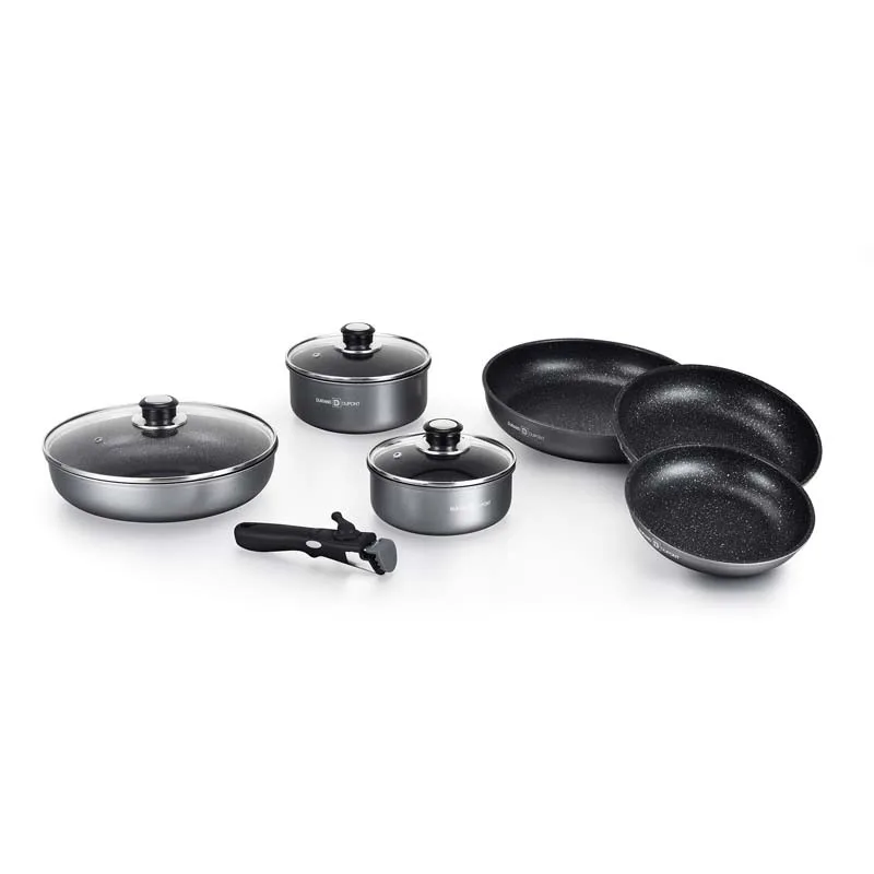 Batterie De Cuisine 10 Pcs Avec Poignée Amovible Et Couvercles TFI - Reconditionné - miniature 2 - Zenkaa