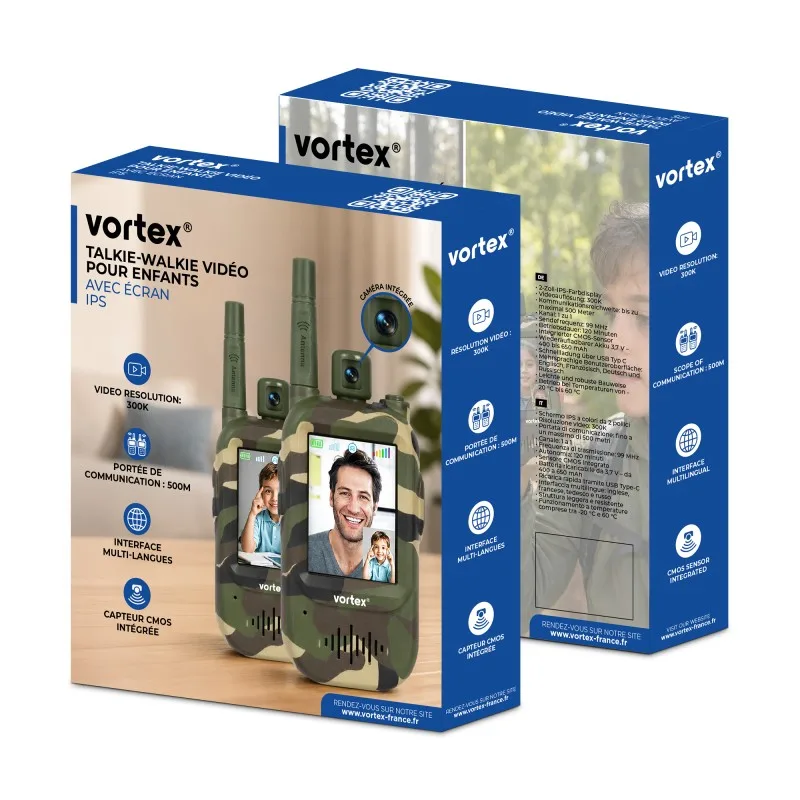 Vortex - Walkids - Talkie-walkie enfant - Écran IPS 2 - Portée 500 m - miniature 7 - Zenkaa