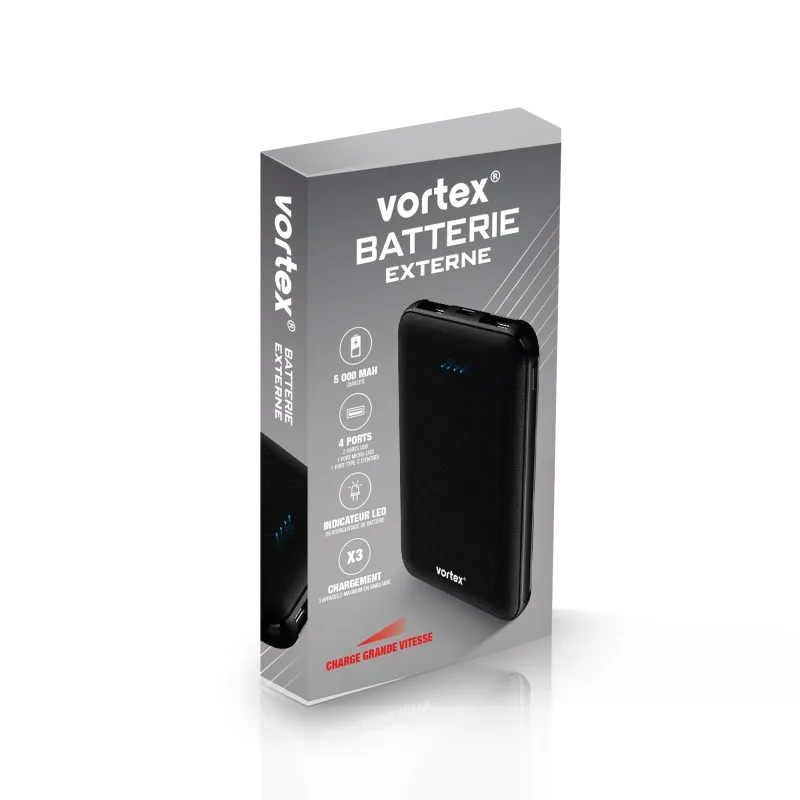 P5 - Batterie externe 5000mAh - Powerbank portable - Double USB & Type-C - Indicateur LED - miniature 3 - Zenkaa