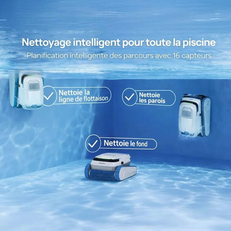 Thomson - SUBMARINE Y - Robot nettoyeur piscine - Fond parois ligne d’eau - Nettoyage complet - miniature 4 - Zenkaa