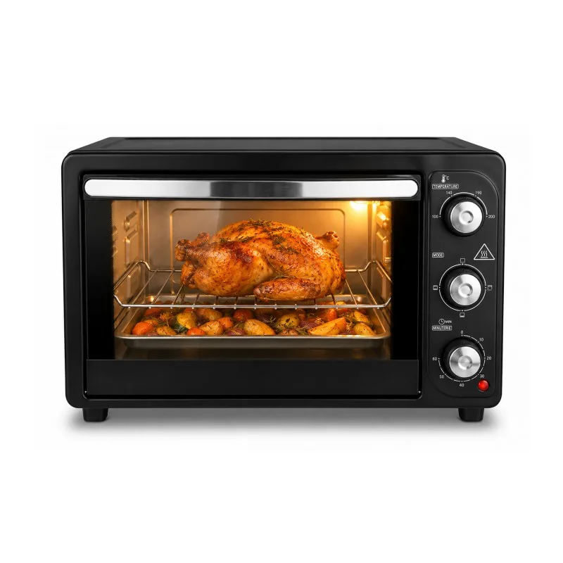 King D'Home - Noir - Mini-four 30 L - Convection naturelle - Thermostat 100 à 230 °C - 1500 W - Zenkaa
