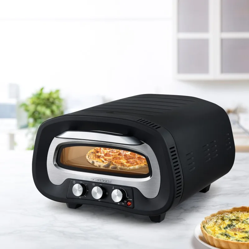 Schneider - PIERRE DE FEU SERIE Z_BLACK - Noir - Four à pizza - 2200 W - 430 °C - miniature 4 - Zenkaa