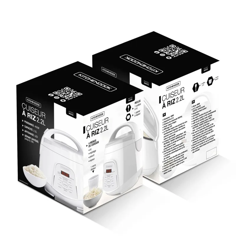 Kitchencook - Multicuiseur KYOTO_WHITE - 400 W 2,2 L - Panier vapeur et verre doseur - miniature 9 - Zenkaa