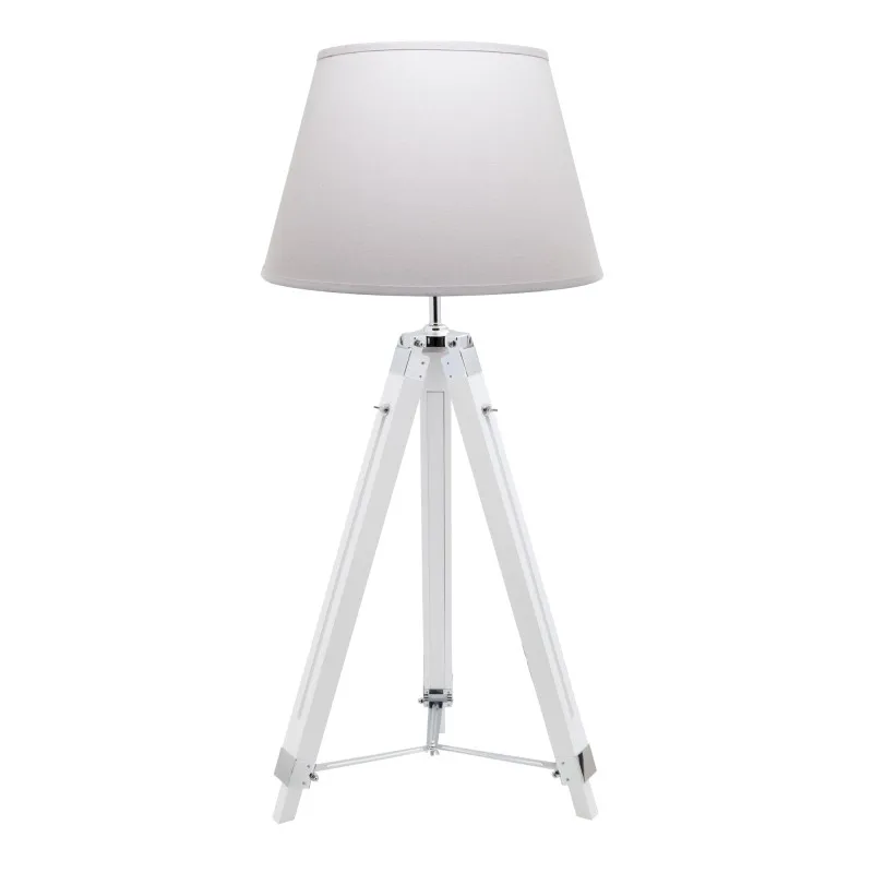 Lett - Pure - Lampadaire trépied bois 145 cm - Pied pin blanc - Abat-jour coton blanc - Design épuré - miniature 2 - Zenkaa