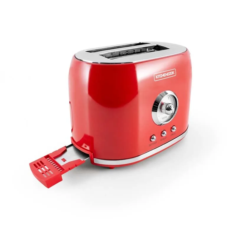 Kitchencook - RETRO TOAST RED - Rouge - Grille-pain rétro 2 fentes - 7 niveaux - 800 W - miniature 7 - Zenkaa