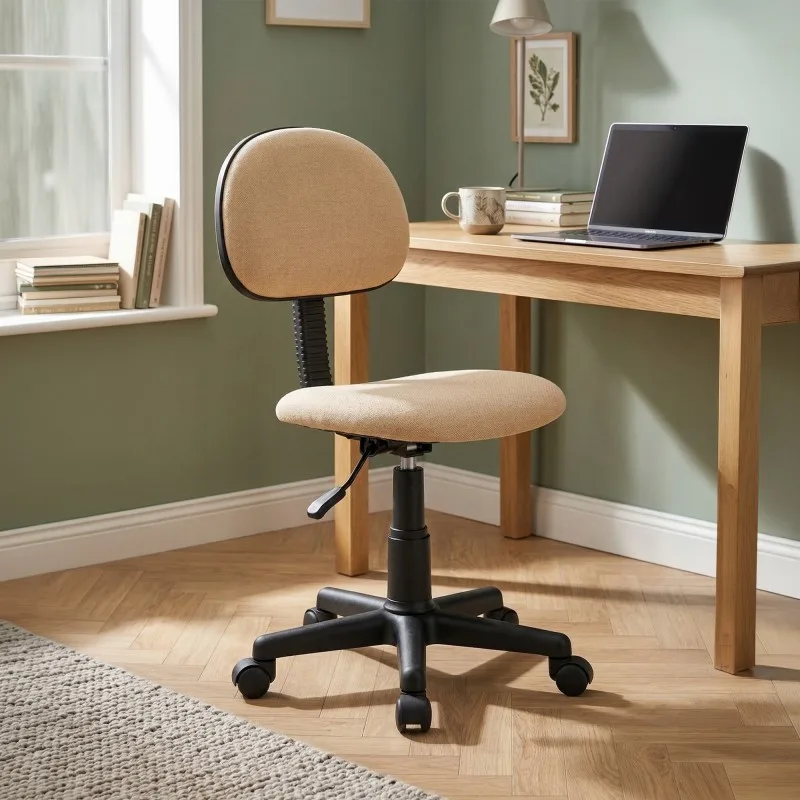 Ecla - Beige - Chaise de bureau ergonomique - Hauteur réglable - Dossier rembourré - miniature 4 - Zenkaa