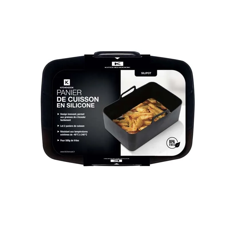 LOT DE 2 PANIERS DE CUISSON EN SILICONE SILIPOT DE KITCHENCOOK - miniature 2 - Zenkaa