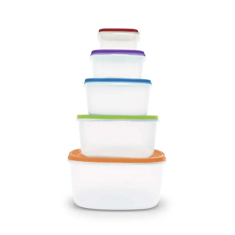 Kitchencook - KTUP5C - Multicolore - Set 5 boîtes de conservation - Empilables - Sans BPA - miniature 3 - Zenkaa