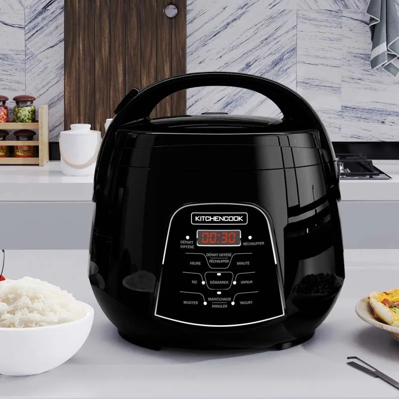 Kitchencook - Cuiseur à riz 2.2L - Panier vapeur intégré - 400W - 4 menus de cuisson automatique - Départ différé - Noir - miniature 2 - Zenkaa