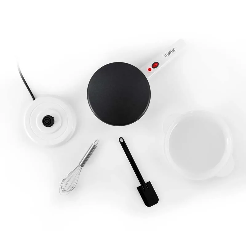 Kitchencook - Crêpière électrique sans fil - 20cm de diamètre - 800W - Cuisson rapide - Revêtement antiadhésif téflon - Blanc - miniature 5 - Zenkaa
