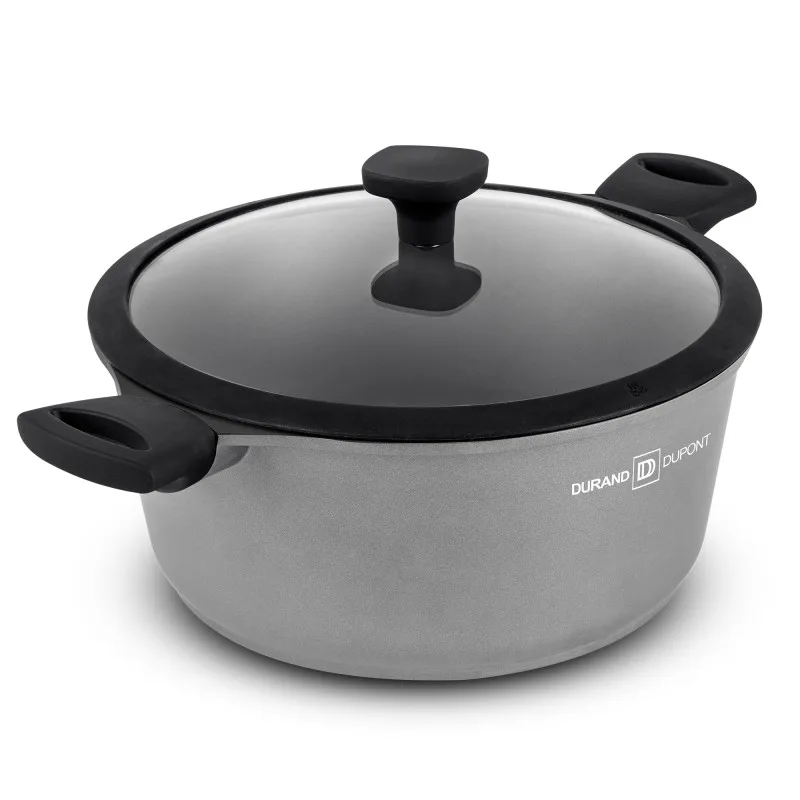 Faitout fonte d’aluminium 24 cm avec couvercle CHAMBORD TITANE FT24TFI Durant dupont - miniature 2 - Zenkaa