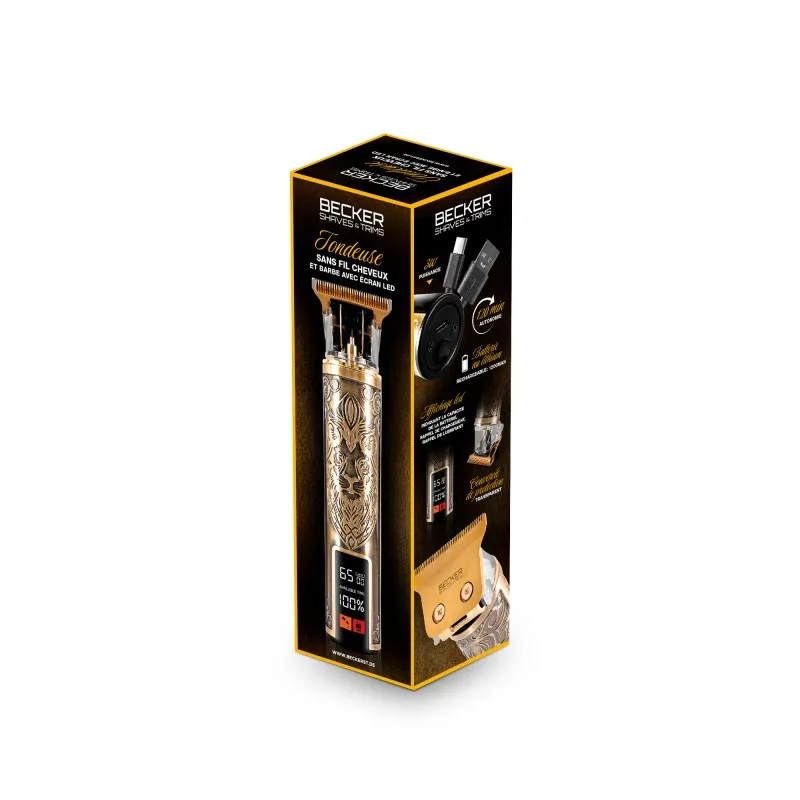 Tondeuse sans fil avec écran LED Lion Gold Becker - miniature 9 - Zenkaa