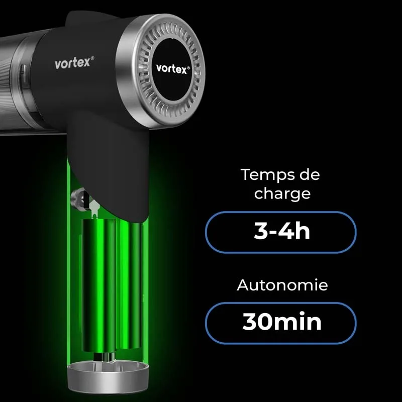 Vortex - CRC90 Black - Aspirateur à main sans fil pliable avec LED et accessoires - miniature 7 - Zenkaa