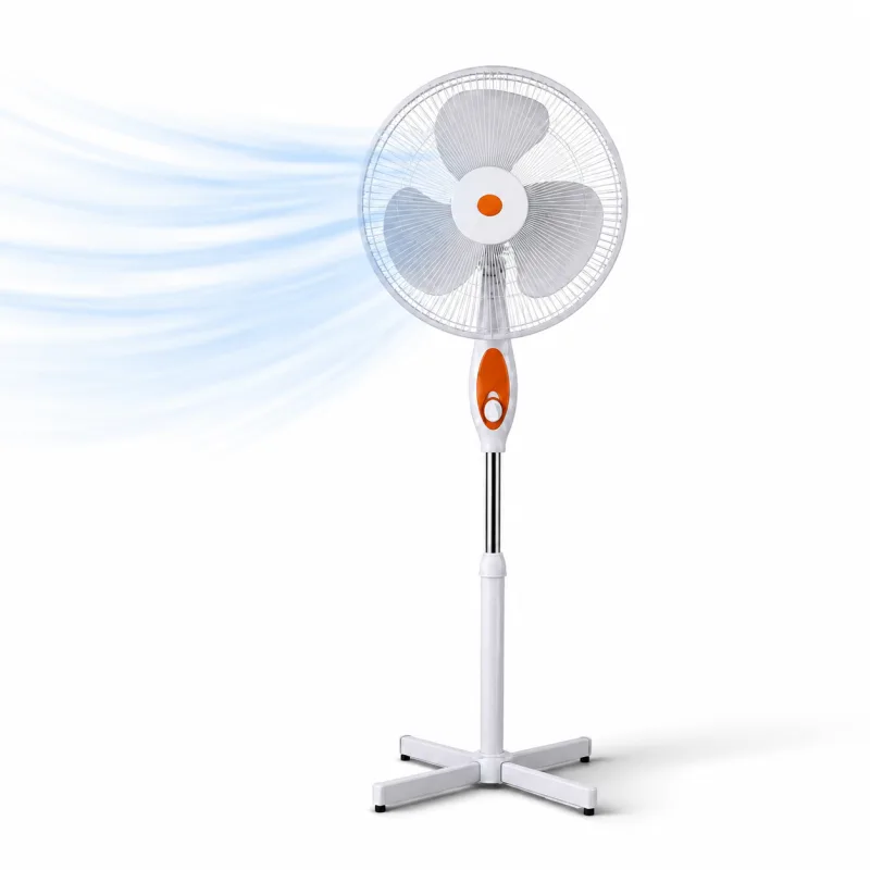 Ventilateur sur pied - Ø 40 cm - 45 W - Orange Blanc - Zenkaa