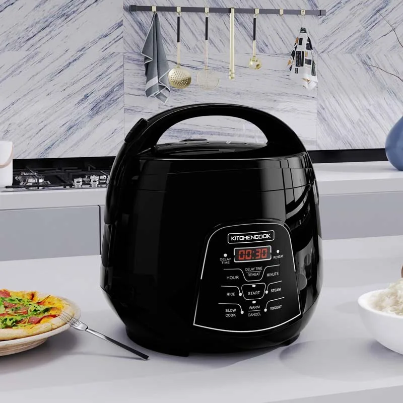 Kitchencook - Cuiseur à riz 2.2L - Panier vapeur intégré - 400W - 4 menus de cuisson automatique - Départ différé - Noir - miniature 4 - Zenkaa