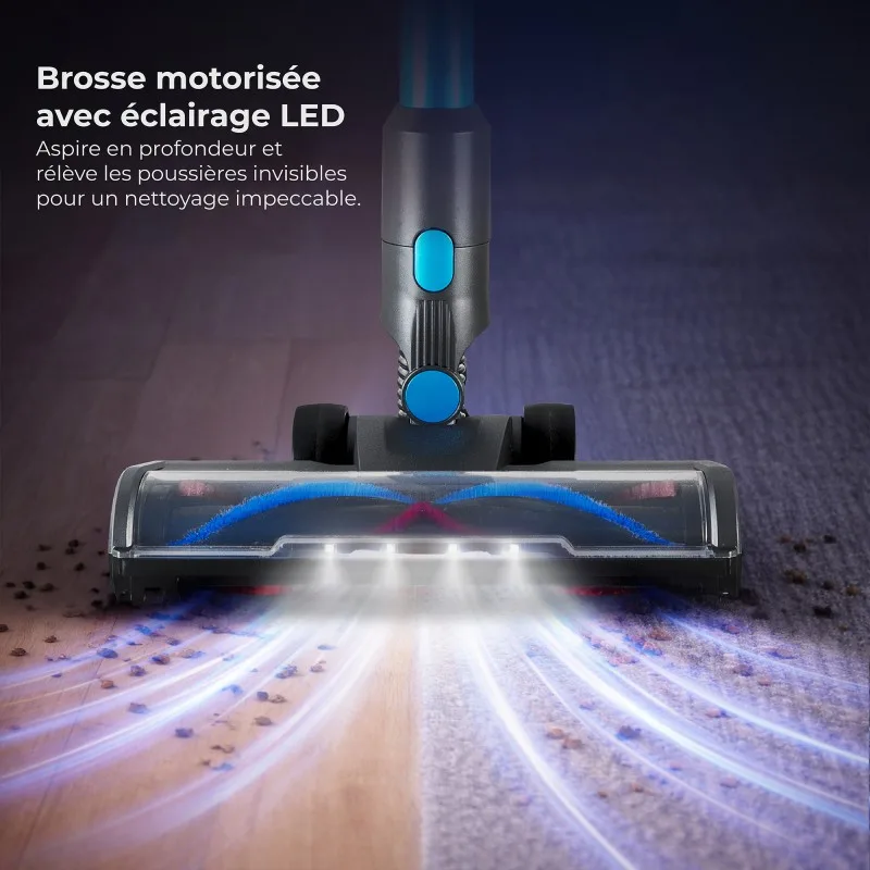 Vortex - F45 - Bleu - Aspirateur balai sans fil - 450W - 55 min - miniature 3 - Zenkaa