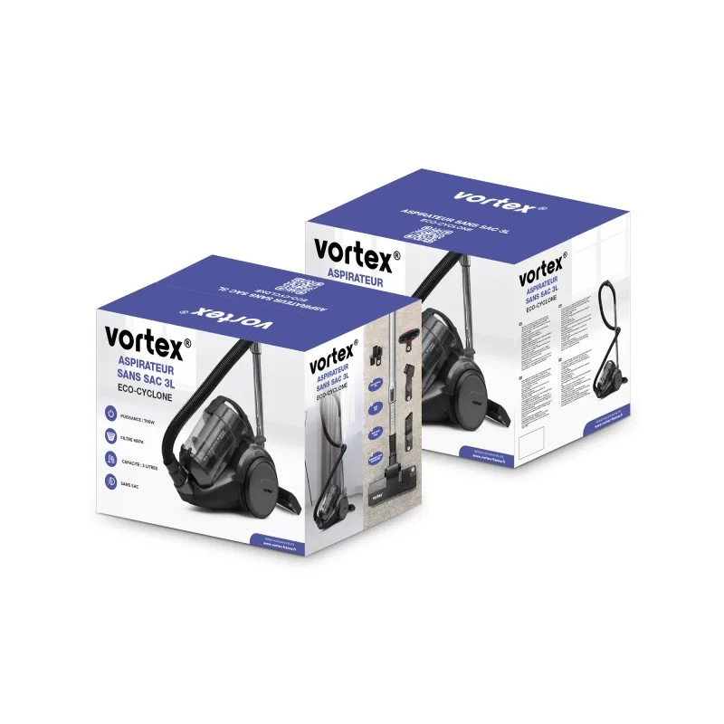 Vortex - ZIII - Noir - Aspirateur sans sac 3L - 700W - Technologie cyclonique - miniature 7 - Zenkaa