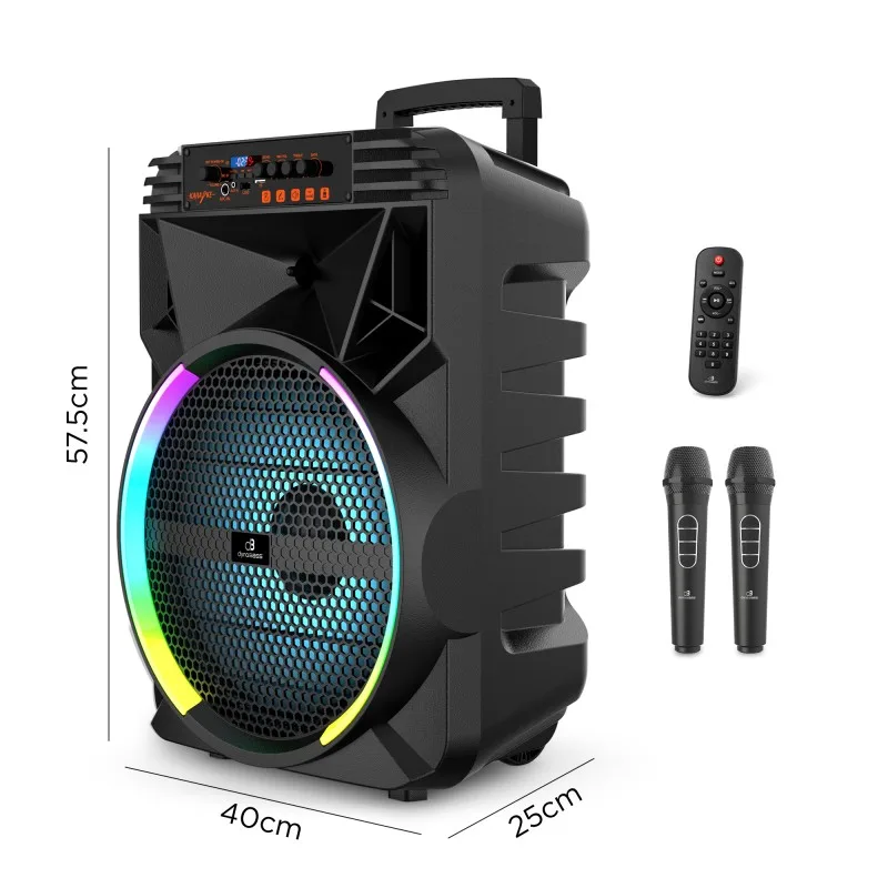 Dynabass - BOOMLED X - Enceinte karaoké portable - 2 micros et télécommande - Bluetooth - LED RGB - miniature 7 - Zenkaa