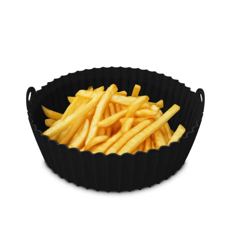 Nufry - SILROUND2_BLACK - Lot de 2 moules silicone ronds Air Fryer - miniature 5 - Zenkaa