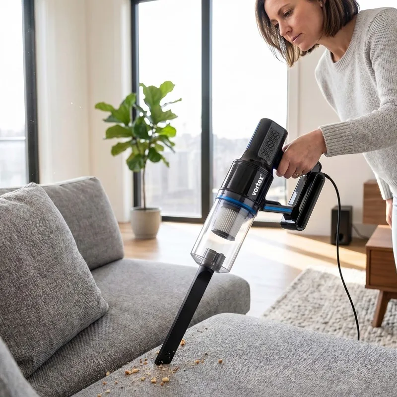 Vortex - Aspirateur balai 2en1 filaire - 400W - Filtre Hepa - Poignée ergonomique - Cordon 5m - Noir - miniature 6 - Zenkaa