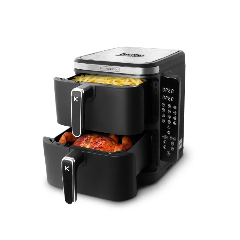 KitchenCook - AIRFLOW 12 - Double friteuse à air verticale 12L - 12 programmes - miniature 2 - Zenkaa