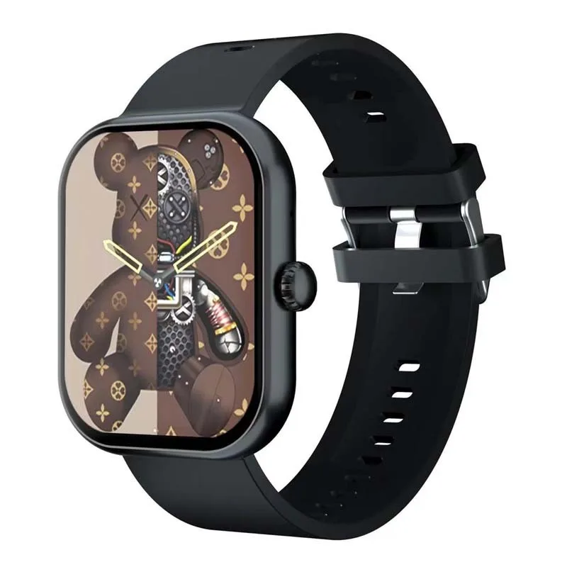 MONTRE CONNECTÉE CADRAN NOIR 2 BRACELETS SILICONE NOIR ET KAKI INWATCH II BLACK ICONIC - miniature 5 - Zenkaa