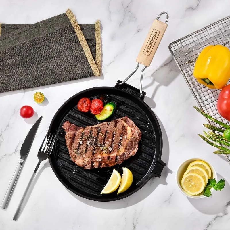 Grill rond en fonte émaillée 27 cm GRILL27A TFI KITCHENCOOK - miniature 8 - Zenkaa