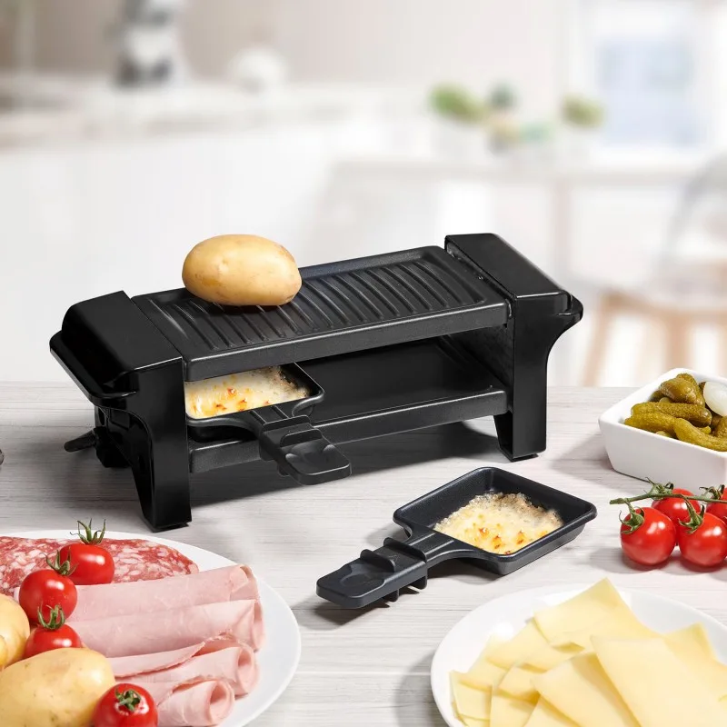 Kitchencook - RC_RIGI_BLACK - Noir - Raclette Grill 2 personnes - 350 W - miniature 3 - Zenkaa