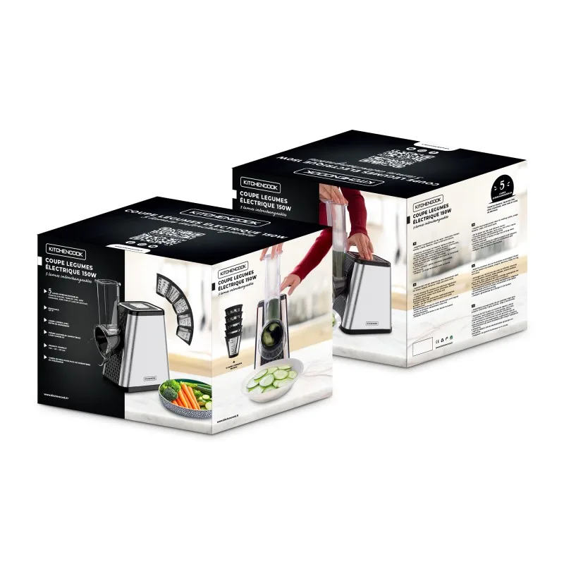 Kitchencook - Slice Me - Coupe légumes électrique - 150W - 5 lames inox - miniature 4 - Zenkaa
