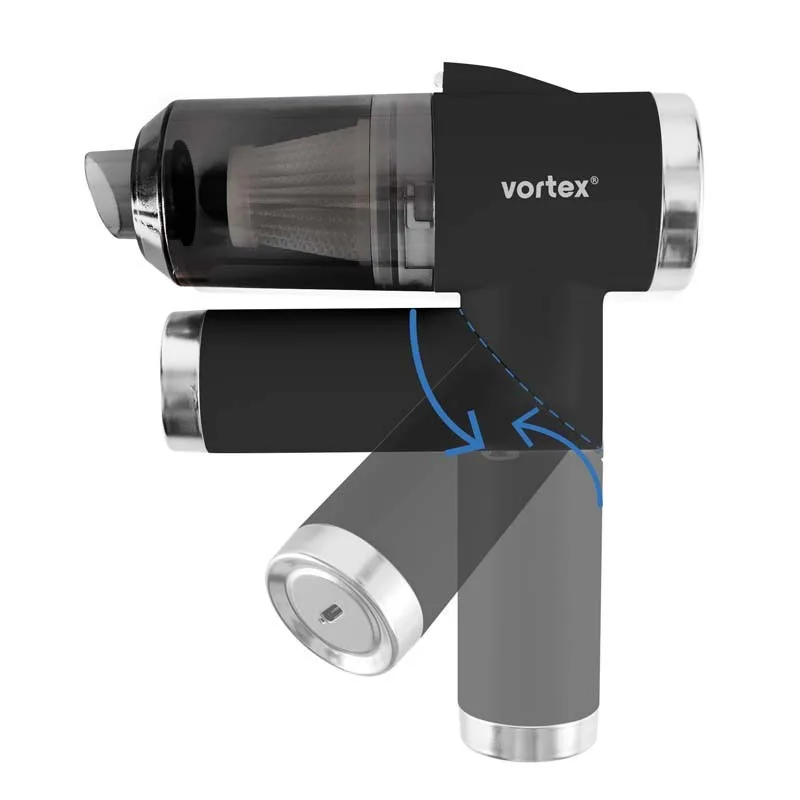 Vortex - CRC90 Black - Aspirateur à main sans fil pliable avec LED et accessoires - miniature 10 - Zenkaa