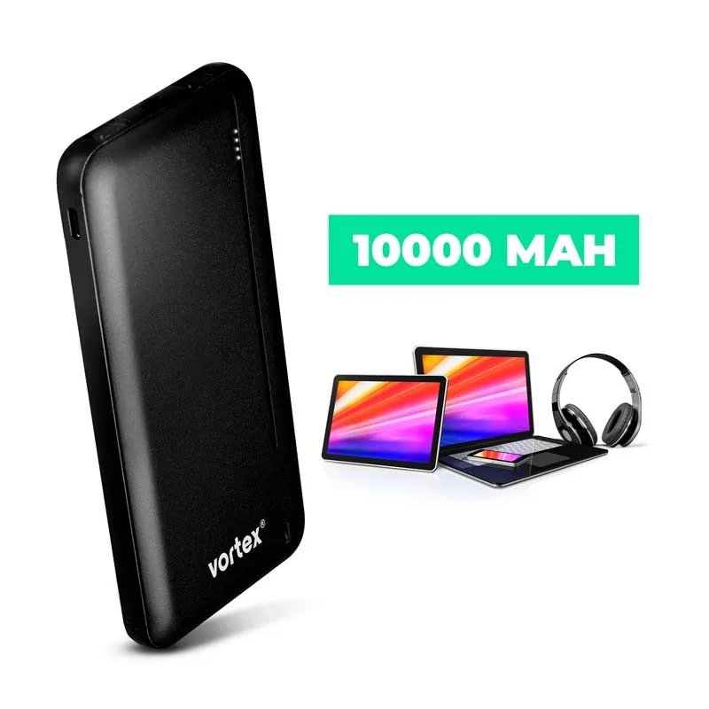 BATTERIE EXTERNE NOIRE 10000 mAh POWERHUB10 BLACK de Vortex - miniature 2 - Zenkaa