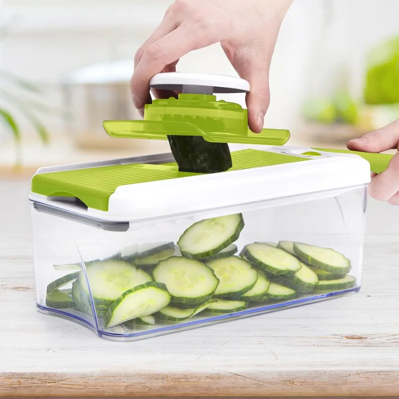 Cook'Art - SLICY_EXPRESS - Vert - Mandoline ajustable 4 en 1 - Récipient 1,5 L - Sans BPA - miniature 3 - Zenkaa
