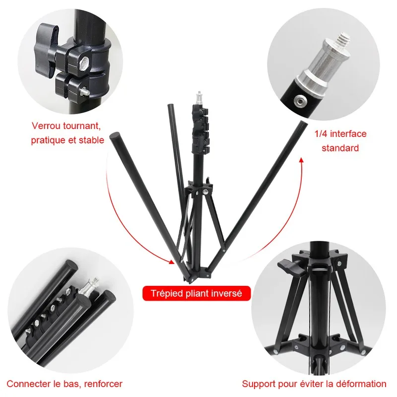 Selfie sur pied avec anneau lumineux et support téléphone RL10 Wi Light - miniature 2 - Zenkaa