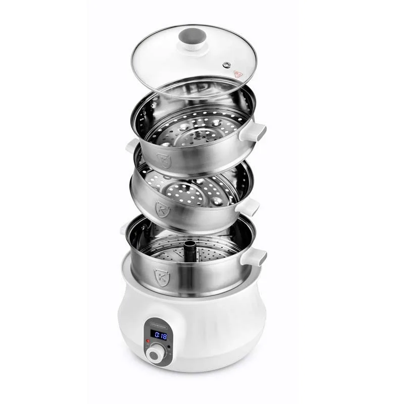 Kitchencook - Cuiseur vapeur MULTI STEAM 9 - 600 W 9 L - 3 plateaux inox - miniature 5 - Zenkaa