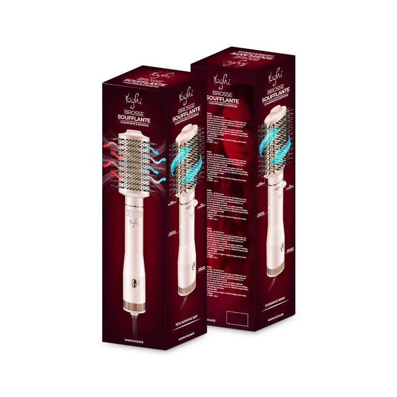 Yoghi - HAIR REVERSE PINK - Brosse soufflante chauffante rotative - Revêtement céramique - miniature 6 - Zenkaa
