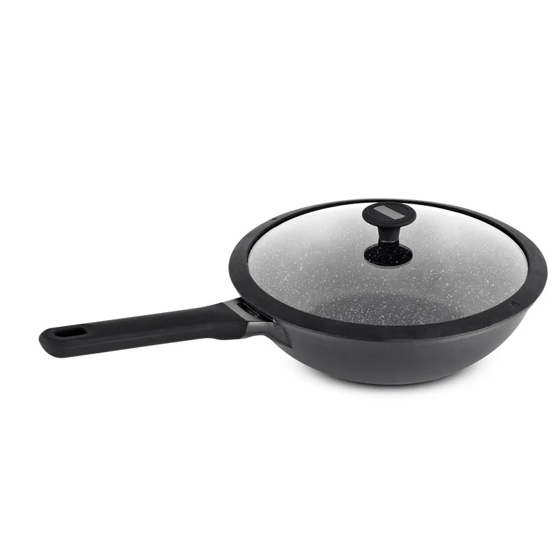 AUGUSTE - WOK28TFI - Noir - Wok 28 cm - Revêtement pierre - Induction - miniature 2 - Zenkaa