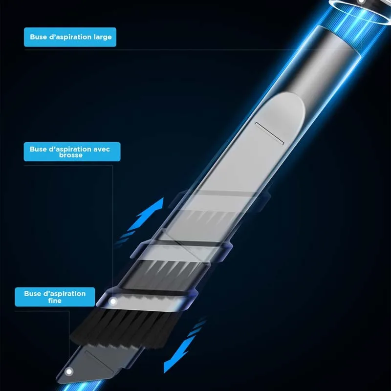 Vortex - CRC90 Red - Aspirateur à main sans fil pliable avec LED et accessoires - miniature 3 - Zenkaa