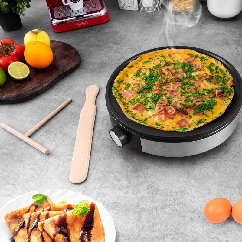 CRÊPIERE ÉLECTRIQUE FONTE D'ALUMINIUM ANTI ADHÉSIF MAXICREPE NX KITCHENCOOK - miniature 3 - Zenkaa