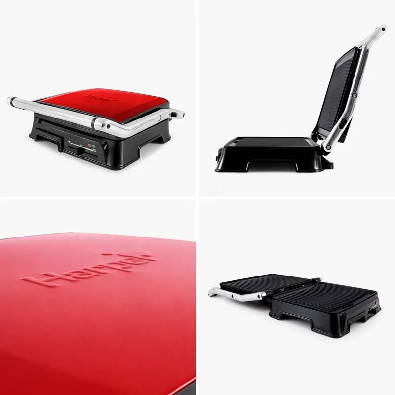 Harper - XGRILL_RED - Rouge - Grille-viande - 2000 W - Ouverture 180° - miniature 4 - Zenkaa