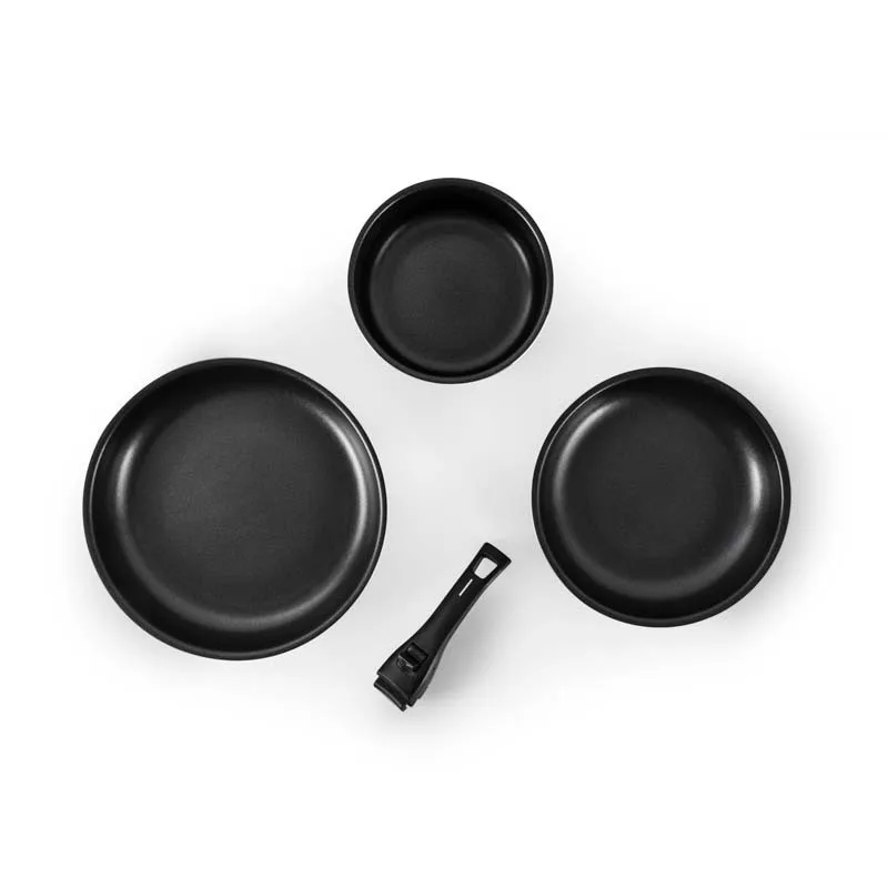 Kitchencook FLEX 4 - Batterie de cuisine aluminium 4 pièces avec poignée amovible - miniature 2 - Zenkaa