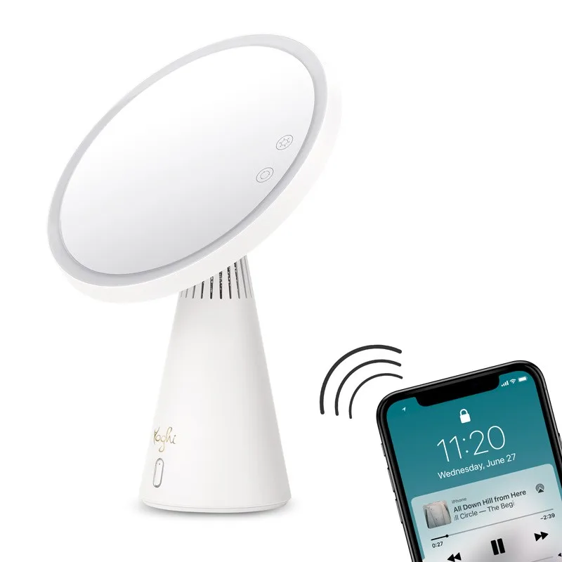 Yoghi - BE WHITE - Miroir 3en1 avec lumière LED et enceinte bluetooth - miniature 6 - Zenkaa
