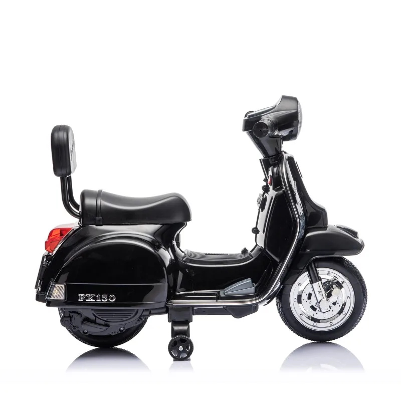 Vespa - PX150 BLACK - Noir - Scooter électrique enfant - Licence officielle - Design Rétro - Marche avant et arrière - miniature 6 - Zenkaa