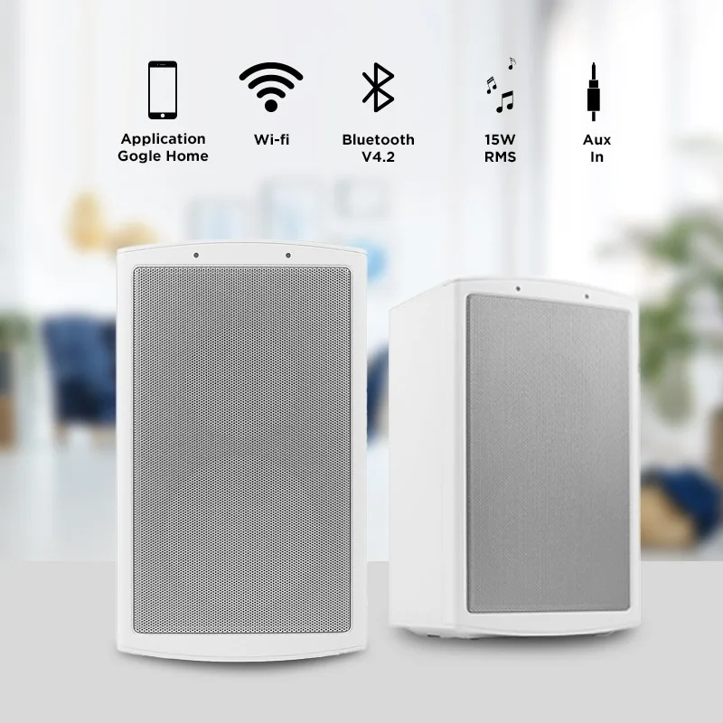 Pack de 4 Enceintes Wifi BLuetooth Multiroom blanches MR50 WHITE x4 de Blaupunkt - miniature 2 - Zenkaa