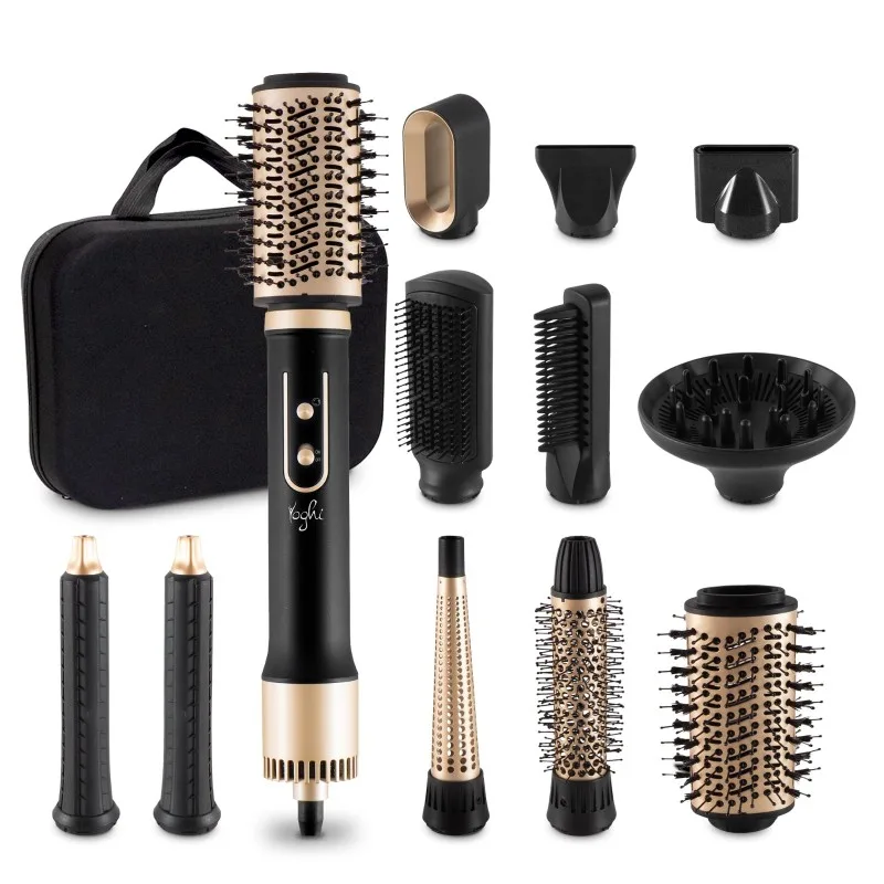Yoghi - Brosse chauffante multifonction 11en1 - Malette de transport -  11 embouts de coiffure - miniature 2 - Zenkaa