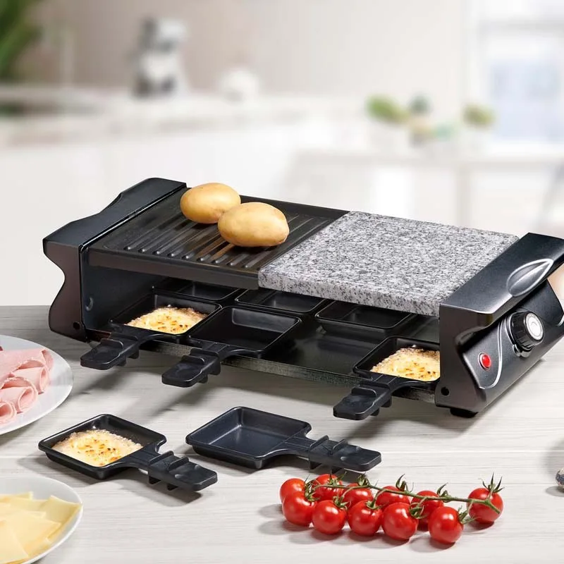 RACLETTE 8 PERSONNES AVEC PLAQUES À GRILL ET GRANIT ANTI ADHÉSIVES RC ALPES KITCHENCOOK - miniature 3 - Zenkaa