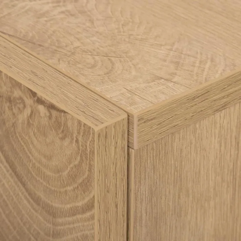 GARDENIA MEUBLE DE RANGEMENT 5 PORTES 1 TIROIR - DÉCOR CHÊNE ET VERT - PIEDS EN BOIS MASSIF - HTGARDEN2CUI5P1T - miniature 5 - Zenkaa